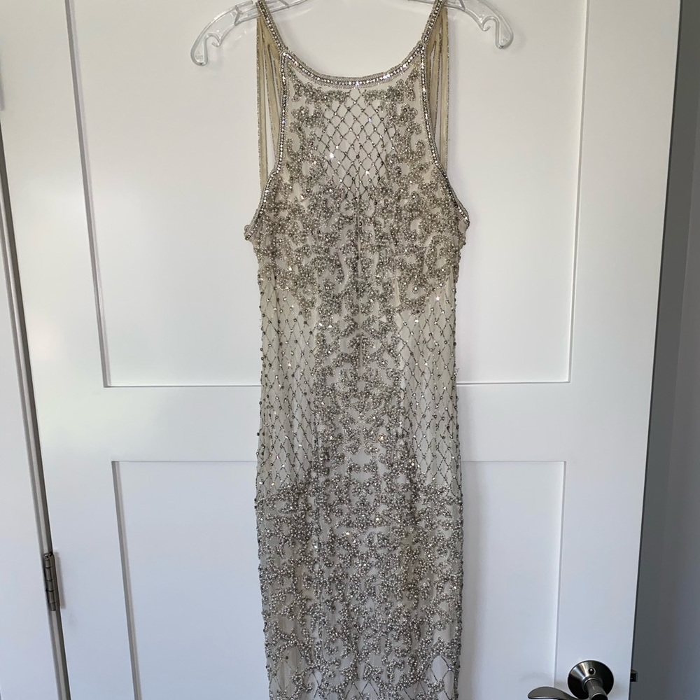 Sherri Hill white sparkly prom dress
